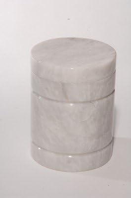 Lex Classics Home Decorative White Marble Cremation Urn with Lid