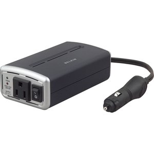 Belkin AC Anywhere 140W Power Inverter. DC-AC PORTABLE POWER INVERTER 140W FOR LAPTOPS AC ACCS ROHS INVERT. 12V DC - 110V AC - Continuous Power:140W