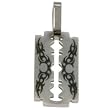 316L Stainless Steel Pendant with laser cut design - Width: 11mm, Length: 22mm