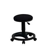 Flash Furniture Black Ergonomic Stool with Foot Ring