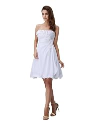 A-line Strapless Short Chiffon Party Dress/Wedding Dress/Mini Dress 