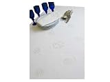 ArtisanStreet's White Star of David Tablecloth. Hem Stitch White Cloth with Embroidered Stars.