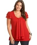Nine West Plus Size Flutter-Sleeve Top with Ascot