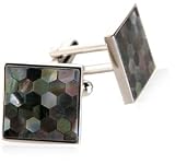 Smokey Mother of Pearl Honeycomb Cufflinks by Cuff-Daddy