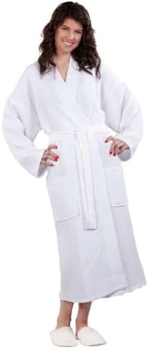 Soft Touch Linen Lightweight Waffle Kimono Unisex Spa Robe