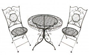 Marvell's Wire Flower Bistro Set includes 71 x 71cm Table/ 95 x 41cm Chair (Set of 3) top Bistro sets Marvell's Wire Flower Bistro Set includes 71 x 71cm Table/ 95 x 41cm Chair (Set of 3) picture