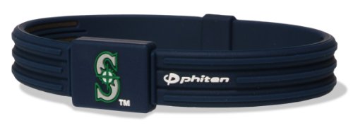 Phiten MLB Authentic Bracelet, Seattle Mariners, Large (7.5 Inches)
