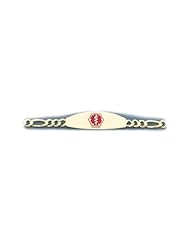 14K Yellow Gold Medical Alert ID Figaro Chain Bracelet - Length 8 Inch