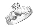 Ladies Claddagh Ring in 14K White Gold