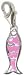 Chrysalis Sterling Silver Ladies Fish Charm Pink Enamel