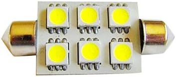 RayShop - 42mm High Power 6 SMD LED Festoon Dome Bulb White 12 Volt DC 1Pair