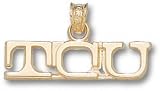 TCU Horned Frogs Solid 10K Gold ''TCU'' 1/4'' Pendant
