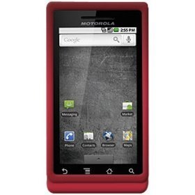 GTMax Red Durable Rubber Hard Snap On Crystal Cover Case for Verizon Motorola Droid A855 CDMA Cell Phone