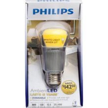 QTY 4 / Philips Ambient LED Light Bulb - Dimmable - 60 Watt Replacement - Warm White (2700K) - 800 Lumens