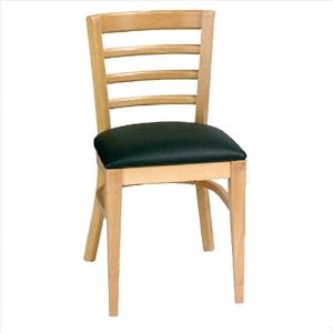 Bentwood Ladder Chair- Natural [Set of 4] Upholstery: Vinyl - Cabernet by 