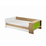 IMAGE OF Nurseryworks Duet Twin Bed with Trundle in Light Wood with Lime Cabinets