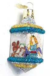 Old World Christmas Inside Art Ornament Angel with Rabbit and Squirrel