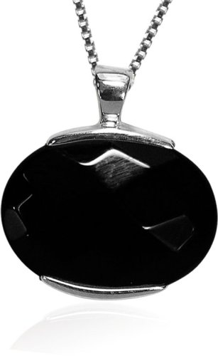 Sterling Silver Faceted Onyx Pendant