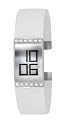 Philip Starck - PH1106 - Montre Femme Acier - Empiérrée - Quartz Digitale - Bracelet Semi Rigide Plastique Blanc
