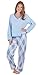 Blue and Pink Fleece Argyle Pajamas for Women