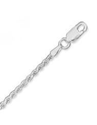 MMA Silver - 30 inch 1.5mm Diamond Cut Rope Chain Necklace