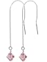 Made with Swarovski Elements� Pink Crystal Sterling Silver 2" Long Threader Ear Wire String Earrings