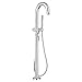 American Standard 2064951.002 Contemporary Round Floor Mounted Tub Filler, Polished Chrome
