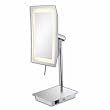 Kimball & Young Single Sided LED Rectangular Minimalist Vanity Mirror, Chrome