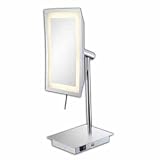 Kimball & Young Single Sided LED Rectangular Minimalist Vanity Mirror, Chrome