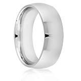 Titanium 8mm Classic Dome Polished Comfort Fit Wedding Band (Size 4-15)