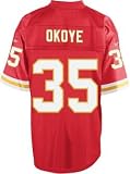 Christian Okoye Kansas City Chiefs Adult Red 1989 NFL Replithentic Embroidered Throwback Football Je