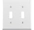 Leviton 88009 2-Gang Toggle Device Switch Wallplate, Standard Size, Thermoset, Device Mount, White
