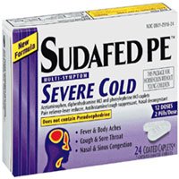 Sudafed PE Severe Cold formula Caplets - 24 Each