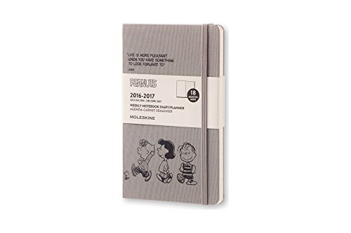 Moleskine 2016-2017 Peanuts Limited Edition Weekly Notebook, 18M, Large, Dark Grey, Hard Cover (5 x 8.25)
