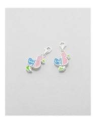 Duck Colored Enamel Charm In 92.5 Sterling Silver