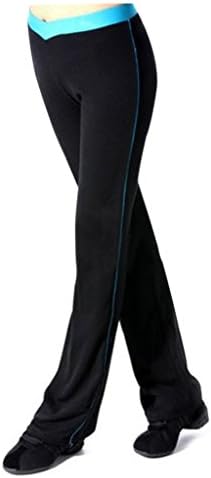 UBon Women's Modal Wide Leg Lounge Yoga Pants(Blue/Black,M)
