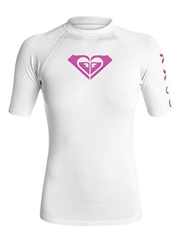 Roxy Junior's Whole Hearted Short Sleeve Rash Guard, Black, Medium