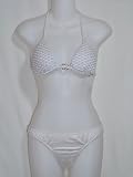 Guess Sparkle White Silver Buckle Triangle Bikini