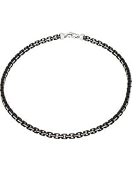 Sterling Silver Chain With Black Lacquer by US Gems