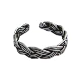 Hawaiian Jewelry Sterling Silver Sailor's Weave Toe Ring