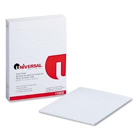 Glue Top 8 1/2 x 11 Writing Pads, White, Wide Rule, 50/Pad, Dozen (UNV11000) Category: Ruled Glue-Top Writing Pads