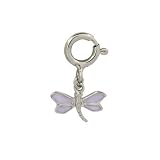 Lavender Enamel Sterling Silver Dragonfly Charm