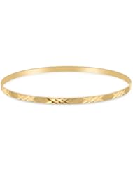 14K Yellow Gold Ladies Semanarios Solid 3.0mm Wide Bangle Bracelet