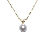 14k Yellow Gold 6.5-7mm Freshwater Cultured Pearl Pendant, 18