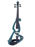 VIOLINSMART Full Size 4/4 Blue Silent Electric Violin with Accessory Complete Set