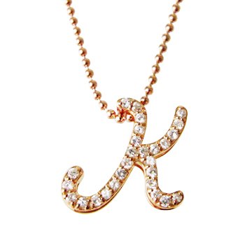 [ミー]me. ネックレス イニシャルネックレス `K' シルバー925 (PinkGoldコーティング) 95-0321