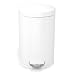 simplehuman CW1130 3-1/5-Gallon Mini Round Step Can, White and Stainless