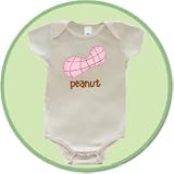 Pink Peanut Short Sleeve Organic Infant Onesie, Baby Size 6-12 Months