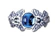 Solid Sterling Silver Crystal Fairies Ring