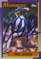 Mike Jackson, Seattle Mariners, 1990 Topps Autographed Card